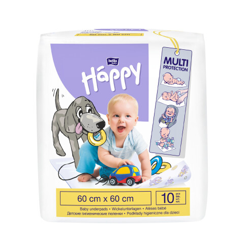 Bella Baby Happy dětské přebalovací podložky 60 x 60 cm, 10 ks