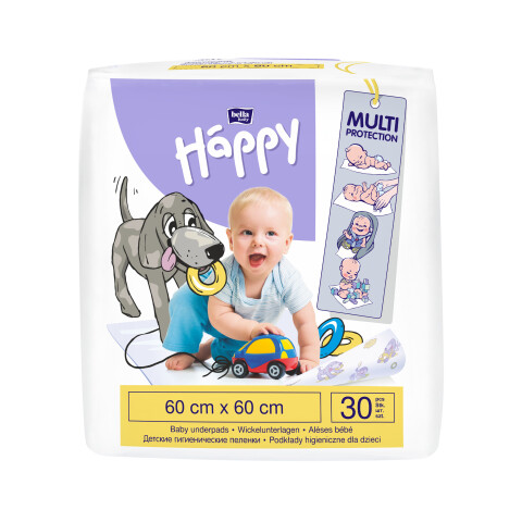 Bella Baby Happy dětské přebalovací podložky 60 x 60 cm, 30 ks