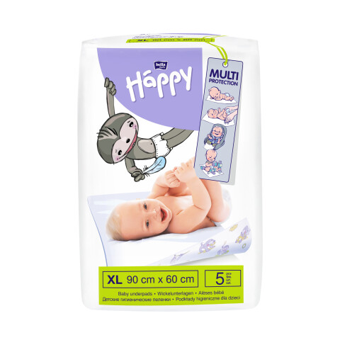 Bella Baby Happy dětské přebalovací podložky 90 x 60 cm, 5 ks