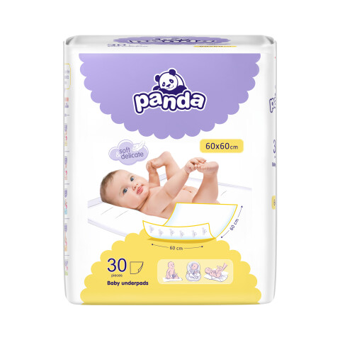 Panda dětské přebalovací podložky 60 x 60 cm, 30 ks