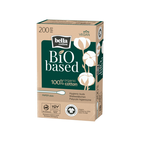 Bella Cotton Bio based vatové tyčinky v krabičce, 200 ks