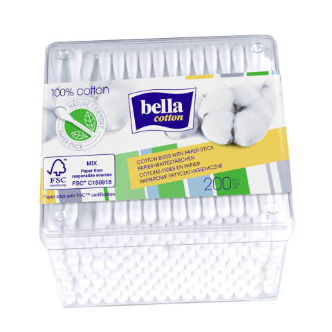 Bella Cotton vatové tyčinky v krabičce, 200 ks