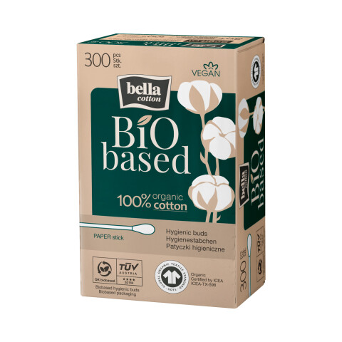 Bella Cotton Bio based vatové tyčinky v krabičce, 300 ks