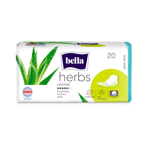 Bella Herbs menstruační vložky Aloe vera, 20 ks