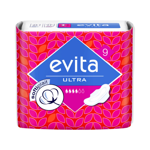 Evita Ultra Softiplait ultratenké menstruační vložky, 9 ks