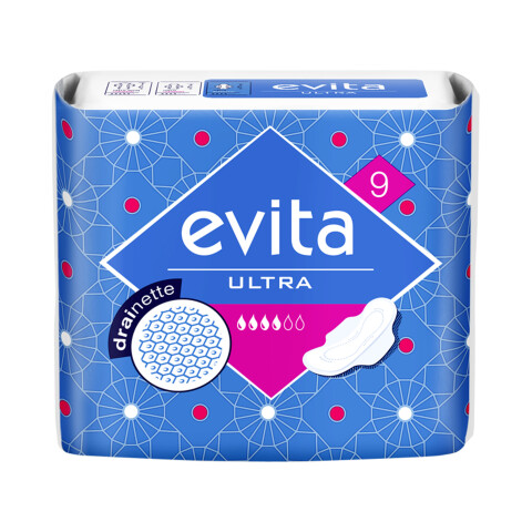 Evita Ultra Drainette ultratenké menstruační vložky, 9 ks