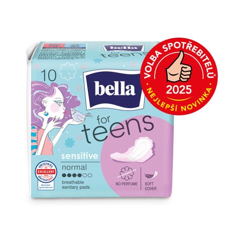 Bella for Teens Sensitive ultratenké menstruační vložky, 10 ks
