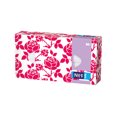 Bella NO1 papírové kapesníky (růže) box, 90 ks