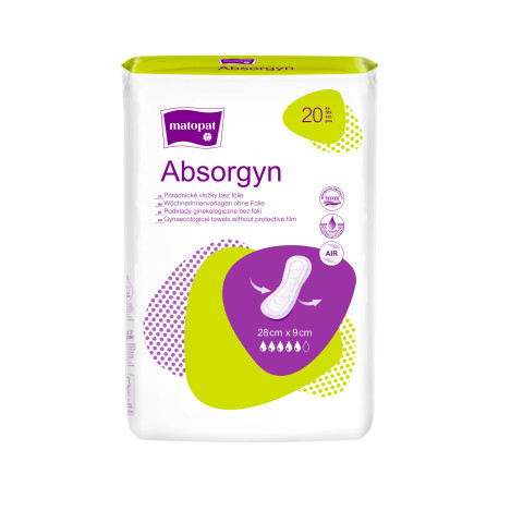 Matopat Absorgyn porodnické vložky bez fólie 28 x 9 cm à 20 ks