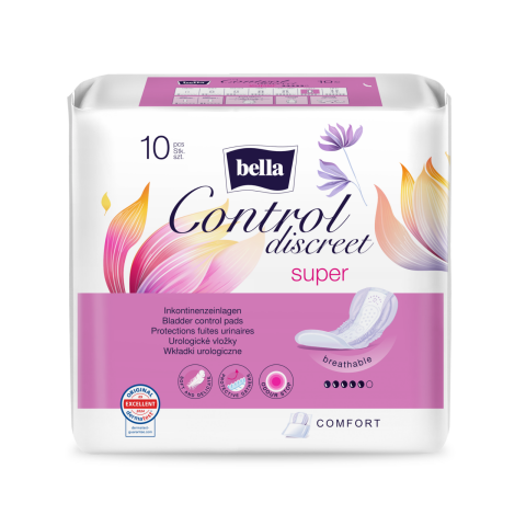 Bella Control Discreet inkontinenční vložky Super, 10 ks