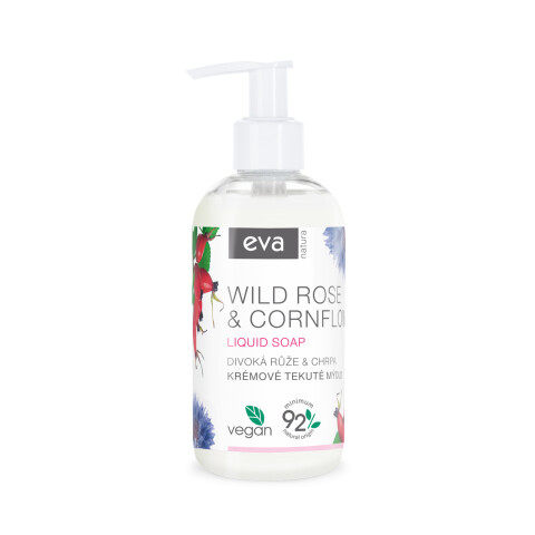 Eva Natura krémové tekuté mýdlo s divokou růží a chrpou, 250 ml