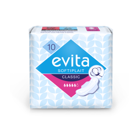 Evita Classic Softiplait menstruační vložky s křidélky, 10 ks
