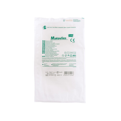 Matopat Matovlies 30g 4vrstvé netkané kompresy 10 x 20 cm sterilní, 2 ks