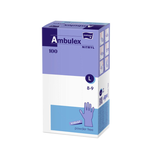 MATOPAT Ambulex rukavice nitryl nepudrované fialové L, 100 ks