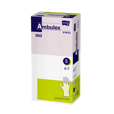 Matopat Ambulex vinylové rukavice nepudrované S, 100 ks