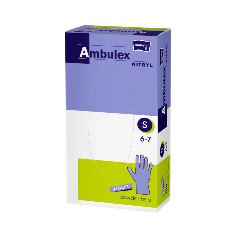 Matopat Ambulex nitrylové rukavice nepudrované violet S, 100 ks