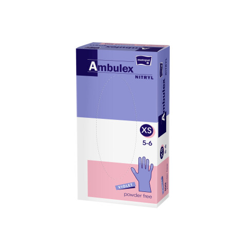 Matopat Ambulex nitrylové rukavice nepudrované fialové XS, 100 ks
