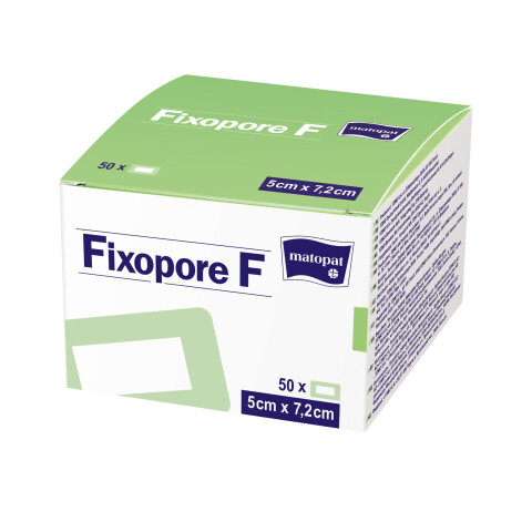 Matopat Fixopore F fóliová náplast s polštářkem 5 x 7,2 cm sterilní, 50 ks