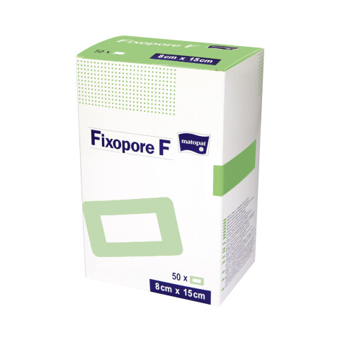 Matopat Fixopore F fóliová náplast s polštářkem 8 x 15 cm sterilní, 50 ks