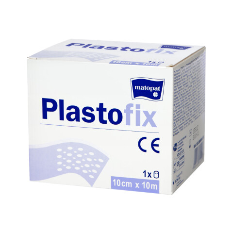 Matopat Plastofix fixační náplast z netkané textilie bez polštářku elastická na cívce 10 cm x 10 m nesterilní, 1 ks