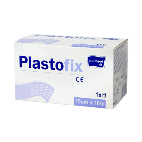 Matopat Plastofix fixační náplast z netkané textilie bez polštářku elastická na cívce 15 cm x 10 m nesterilní, 1 ks