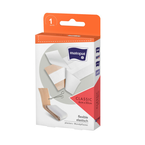 Matopat Classic nedělená náplast s polštářkem 6 cm x 0,5 m, 1 ks