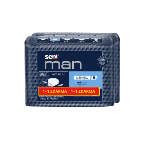 Seni Man Normal Level 2 absorpční vložky pro muže 1+1 zdarma, 2 x 15 ks