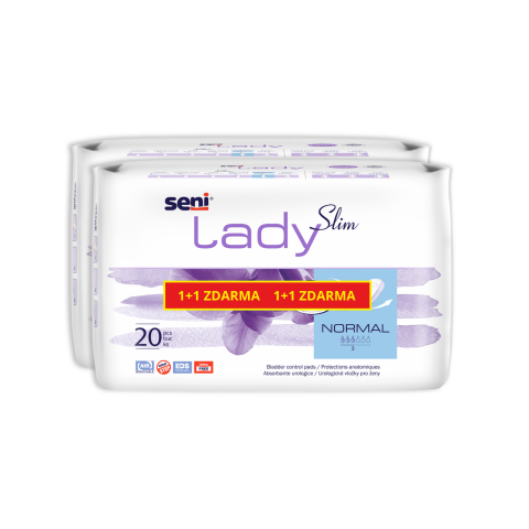 Seni Lady Slim Normal absorpční vložky 1+1 zdarma, 2 x 20 ks