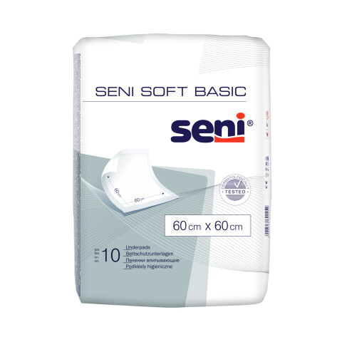 Seni Soft Basic hygienické absorpční podložky 60 x 60 cm, 10 ks