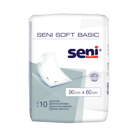 Seni Soft Basic hygienické absorpční podložky 90 x 60 cm, 10 ks