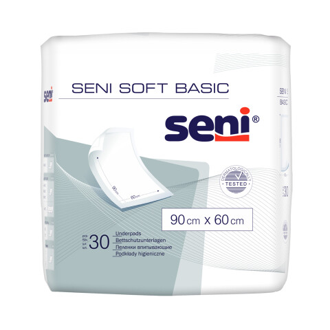 Seni Soft Basic hygienické absorpční podložky 90 x 60 cm, 30 ks