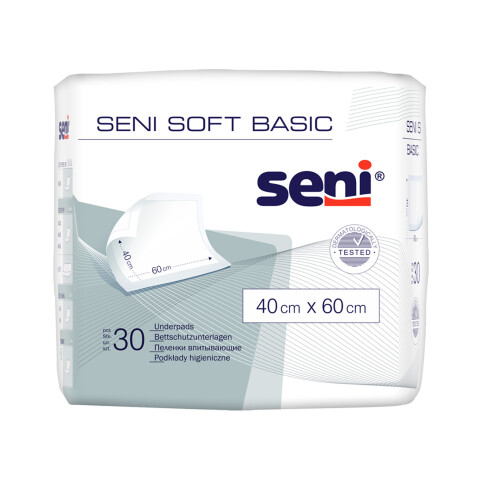 Seni Soft Basic hygienické absorpční podložky 40 x 60 cm, 30 ks