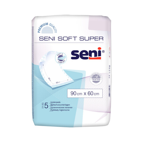 Seni Soft Super hygienické absorpční podložky 90 x 60 cm, 5 ks