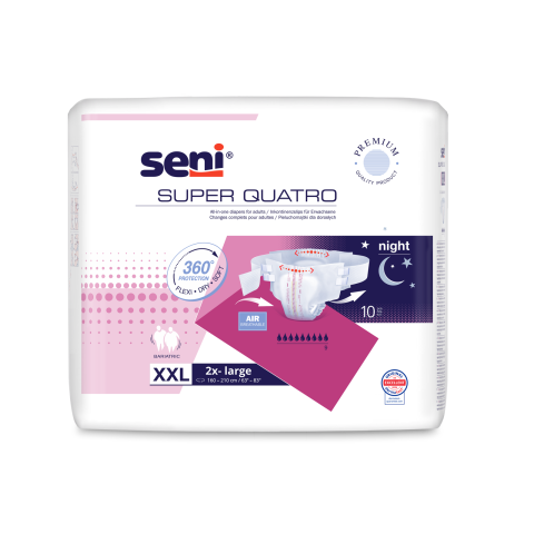 Seni Super Quatro absorpční plenkové kalhotky s lepítky XXL, 10 ks