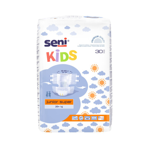 Seni Kids Junior Super absorpční plenkové kalhotky s lepítky velikost 20+ kg, 30 ks