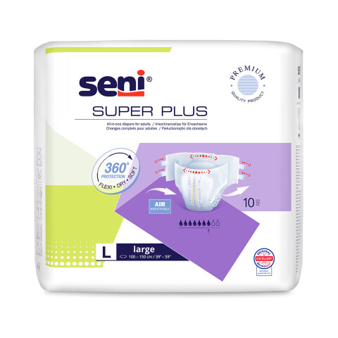 Seni Super Plus absorpční plenkové kalhotky s lepítky velikost L, 10 ks