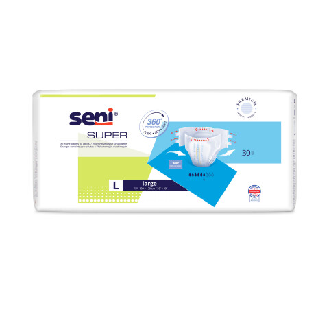 Seni Super absorpční plenkové kalhotky s lepítky velikost L, 30 ks