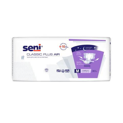 Seni Classic Plus Air absorpční plenkové kalhotky s lepítky velikost M, 30 ks
