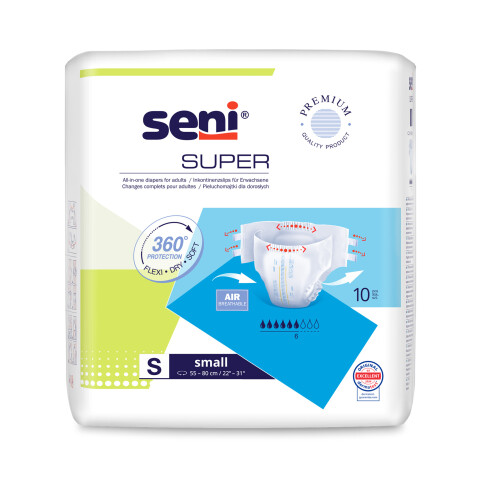 Seni Super absorpční plenkové kalhotky s lepítky velikost S, 10 ks