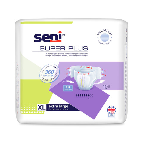 Seni Super Plus absorpční plenkové kalhotky s lepítky velikost XL, 10 ks