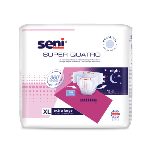 Seni Super Quatro absorpční plenkové kalhotky s lepítky velikost XL, 10 ks