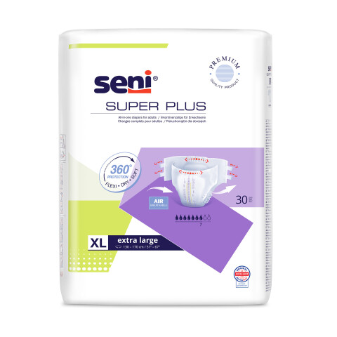 Seni Super Plus absorpční plenkové kalhotky s lepítky velikost XL, 30 ks
