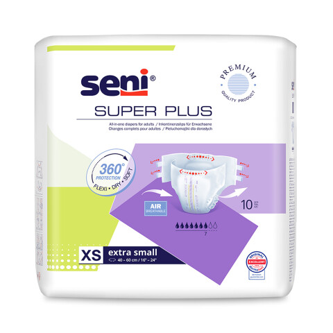 Seni Super Plus absorpční plenkové kalhotky s lepítky velikost XS, 10 ks