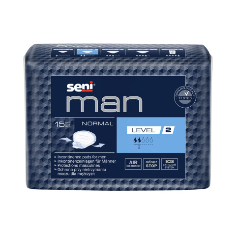 Seni Man Normal Level 2 absorpční vložky pro muže, 15 ks