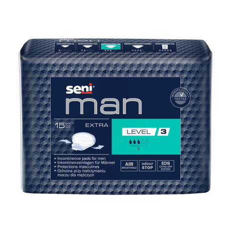 Seni Man Extra Level 3 absorpční vložky pro muže, 15 ks