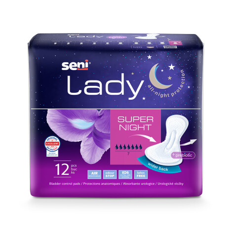 Seni Lady Super Night noční absorpční vložky pro ženy, 12 ks