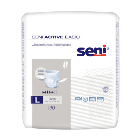 Seni Active Basic absorpční natahovací kalhotky velikost L, 30 ks