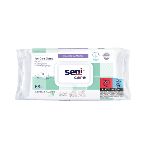 Seni Care Classic Vlhčené ubrousky XL, 68 ks