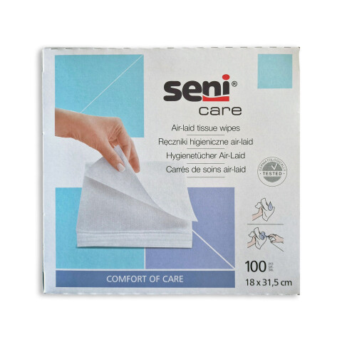 Seni Care jednorázové hygienické utěrky air-laid 18 x 31,5 cm, 100 ks