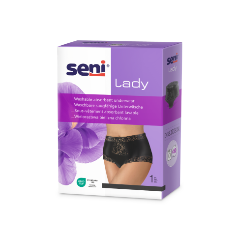 Seni Lady pratelné absorpční spodní prádlo pro ženy černé velikost M, 1 ks